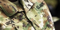 A close-up view of the warrant officer rank on the uniform of a U.S. Army Chief Warrant Officer 4 