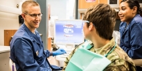 Soldier getting a dental check up